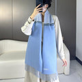 LOEWE ANAGRAM SCARF 182 CM IN CERULEAN BLUE WOOL AND CASHMERE 408526