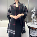 BURBERRY SCARF 220 CM IN BLACK VISCOSE AND MULBERRY SILK 408540