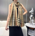 BURBERRY SCARF 220 CM IN MEDIUM BROWN VISCOSE AND MULBERRY SILK 408541