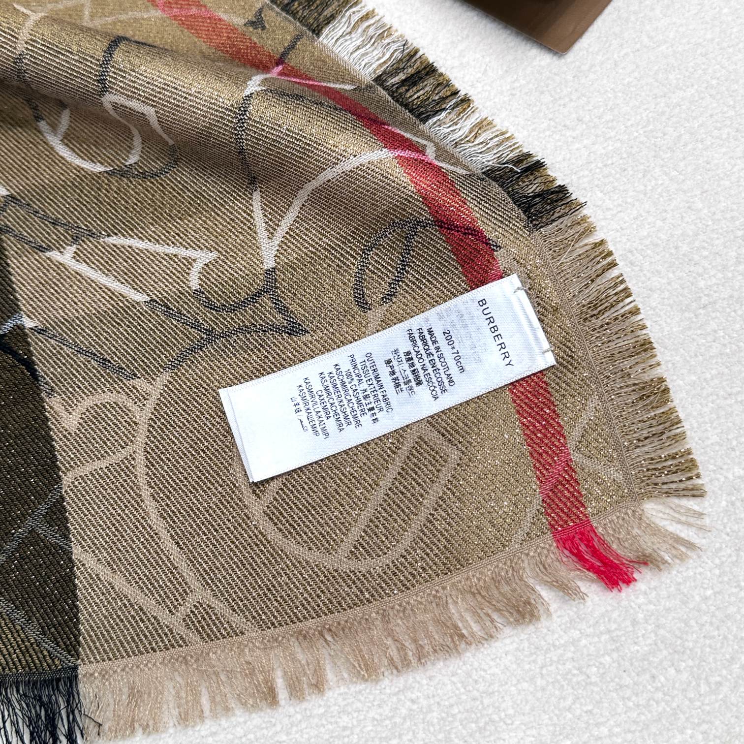 BURBERRY SCARF 220 CM IN MEDIUM BROWN VISCOSE AND MULBERRY SILK 408541