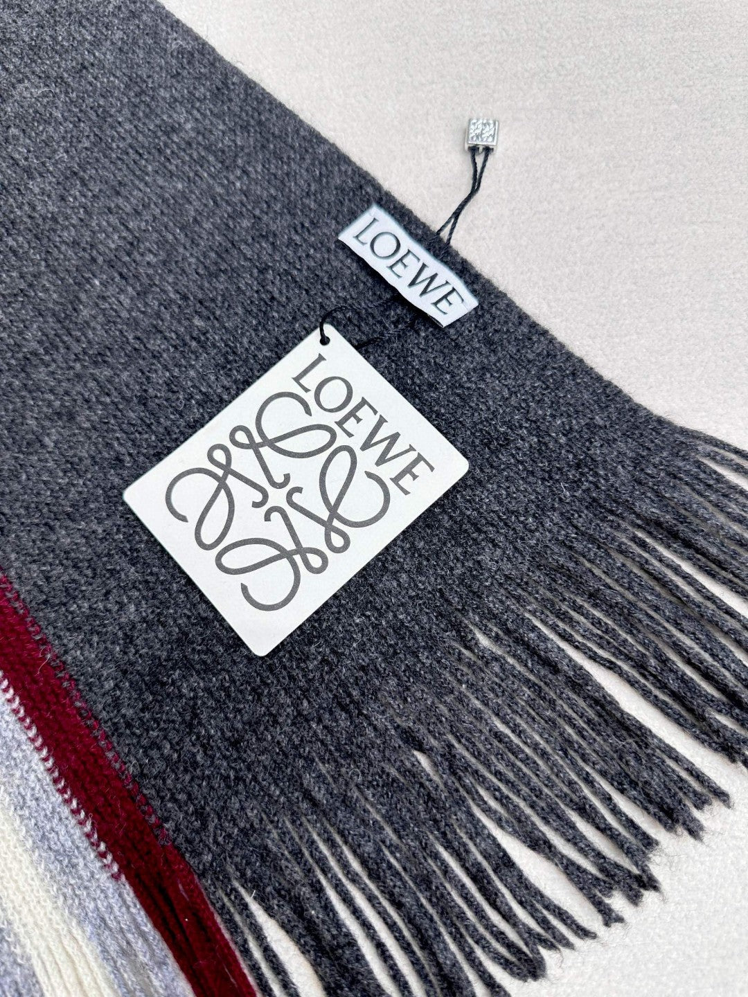 LOEWE SCARF 180 CM IN DARK GRAY CASHMERE 410156