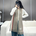 LOEWE SCARF 180 CM IN KHAKI BROWN CASHMERE 410157