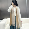 LOEWE SCARF 180 CM IN ALMOND BEIGE CASHMERE 410158
