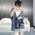 DIOR SCARF IN NAVY BLUE MONOGRAM CASHMERE 413719
