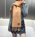 LOEWE SCARF 185 CM IN CAMEL BEIGE MOHAIR AND WOOL 413754