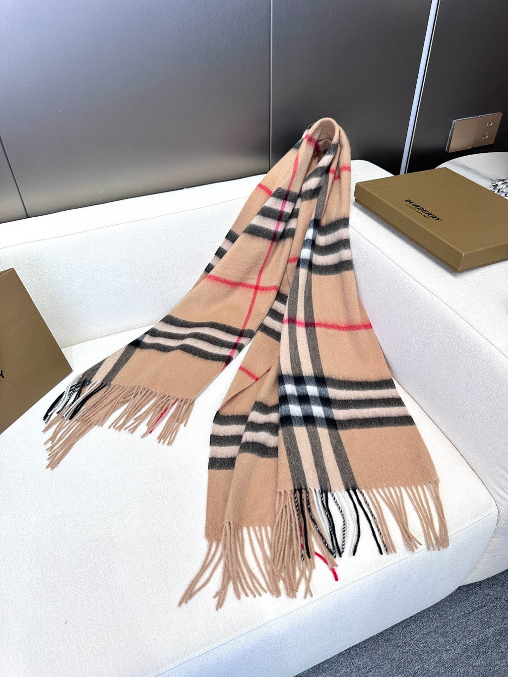 BURBERRY BBR SCARF 200 CM IN CASHMERE 481238