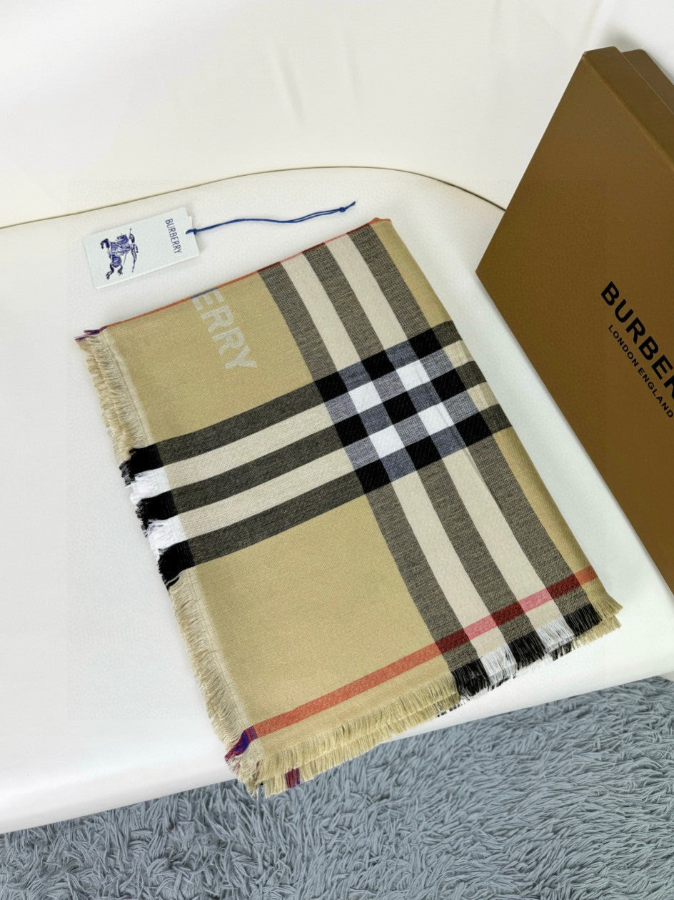 BURBERRY BBR SCARF 220 CM IN SILK CASHMERE 481239