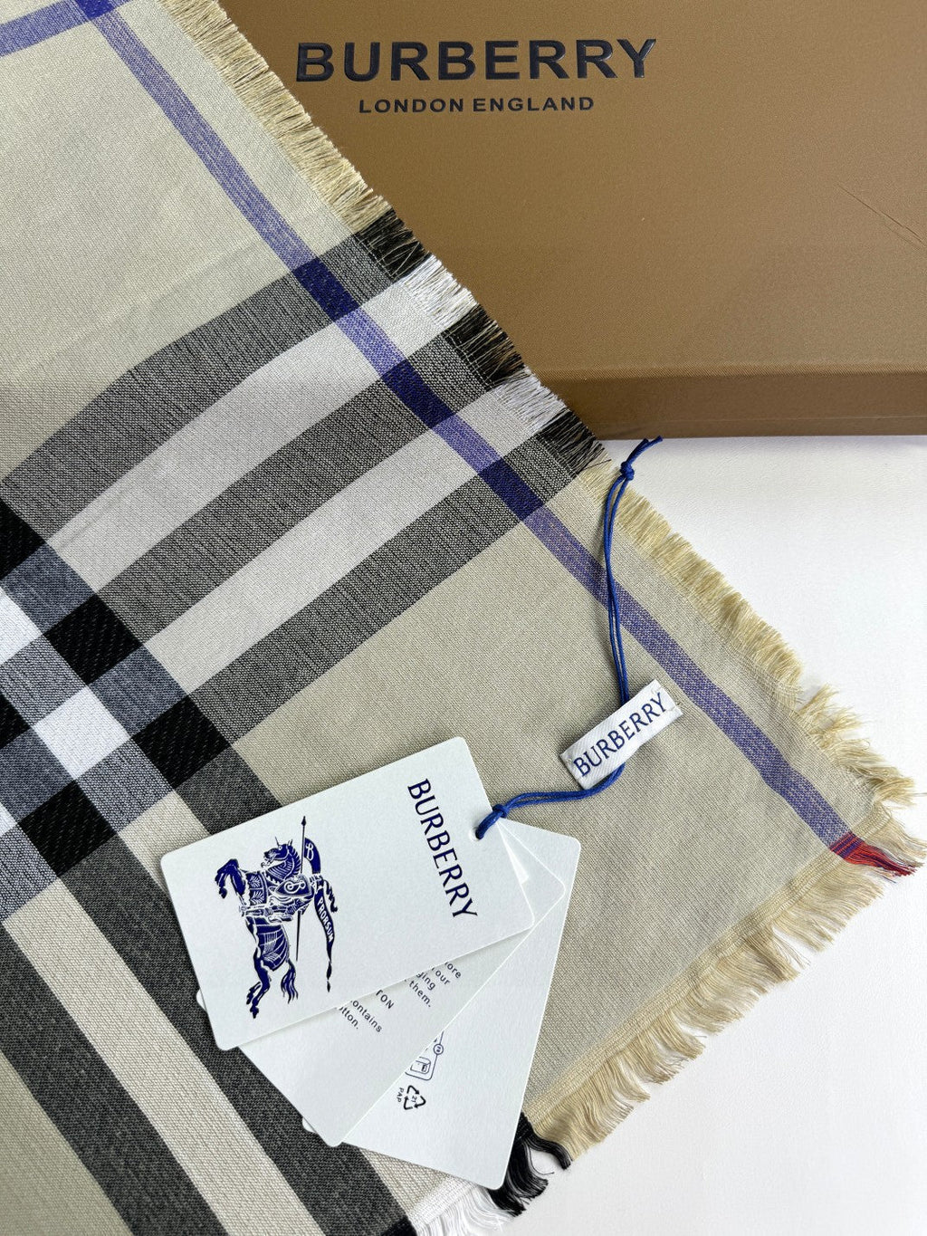 BURBERRY BBR SCARF 220 CM IN SILK CASHMERE 481239