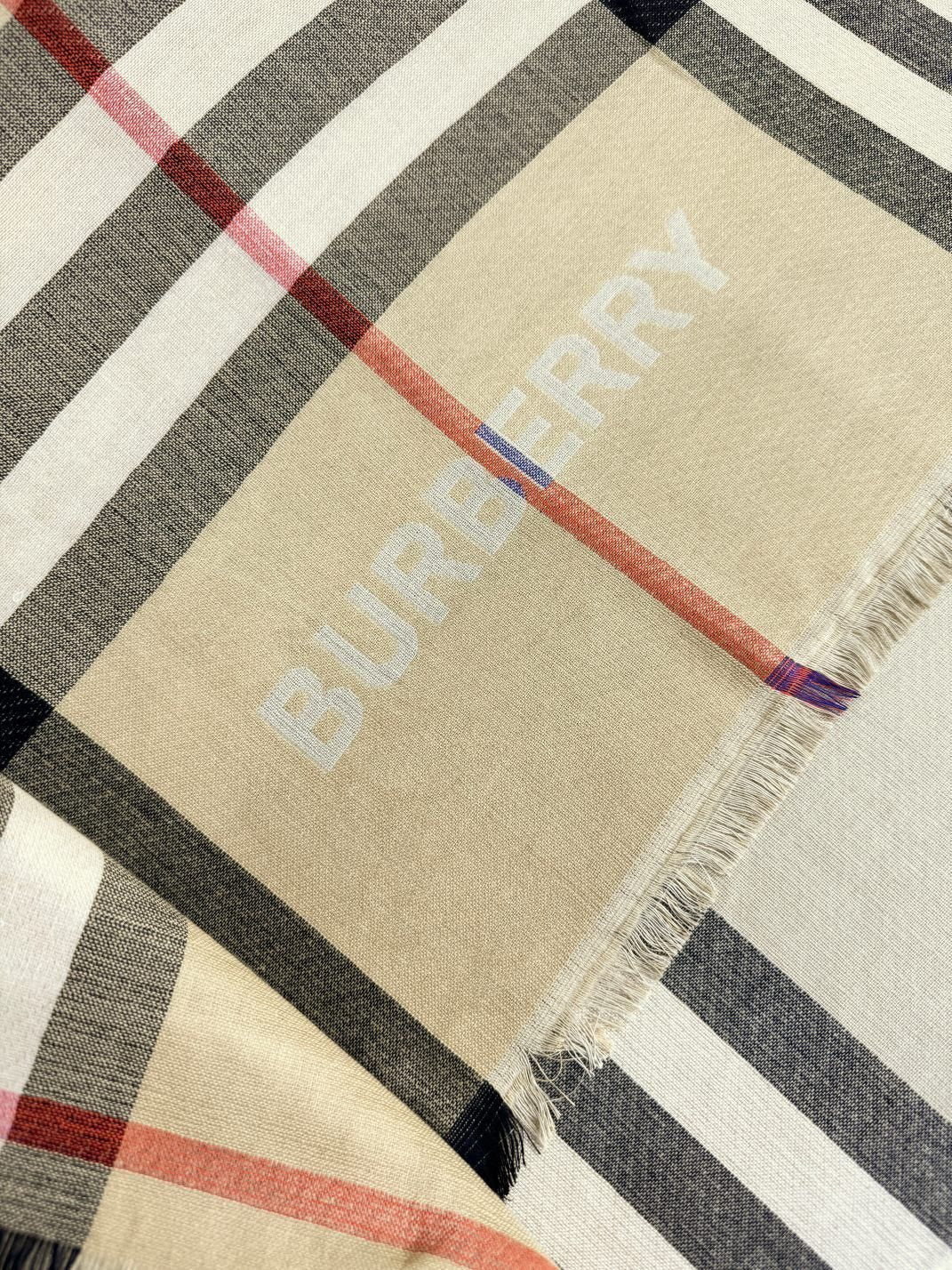 BURBERRY BBR SCARF 220 CM IN SILK CASHMERE 481239