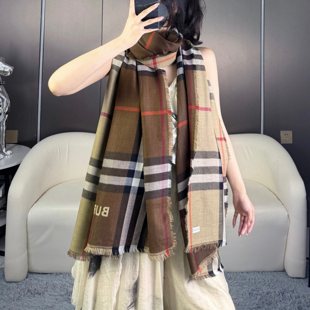 BURBERRY BBR SCARF 220 CM IN SILK CASHMERE 481240