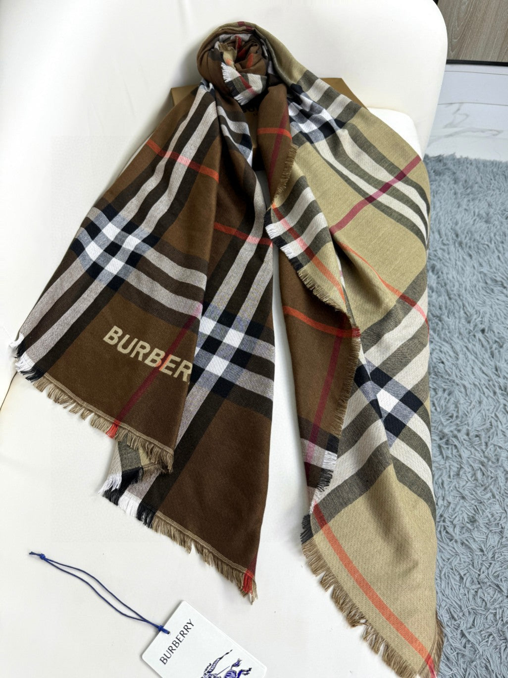 BURBERRY BBR SCARF 220 CM IN SILK CASHMERE 481240