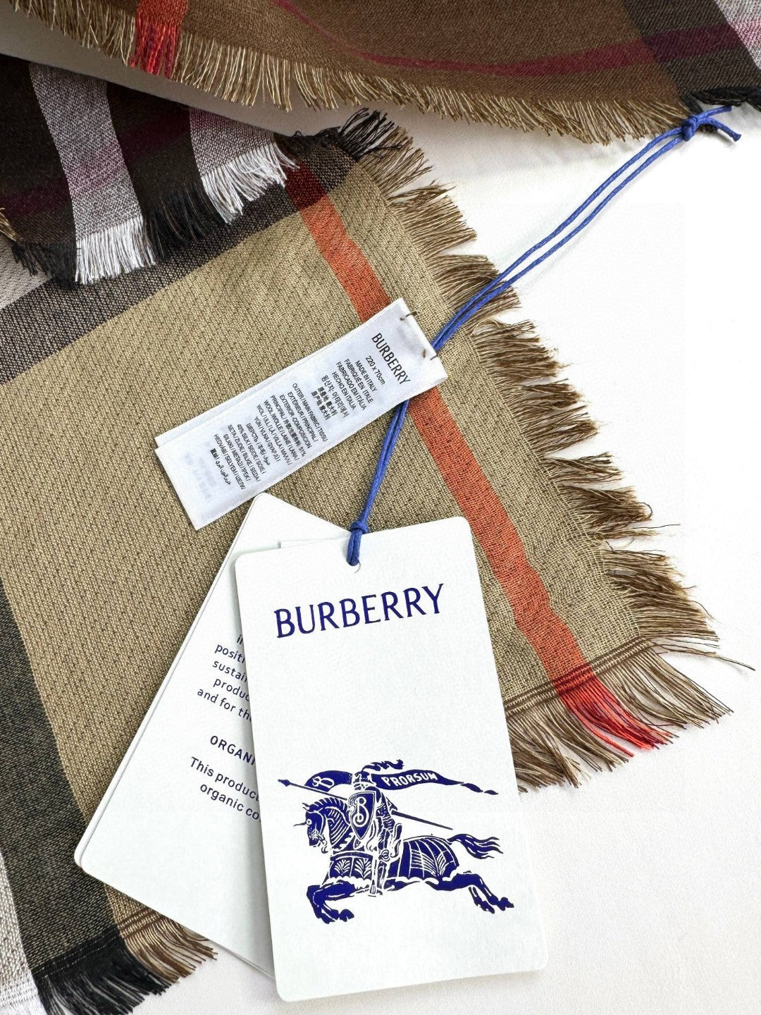 BURBERRY BBR SCARF 220 CM IN SILK CASHMERE 481240