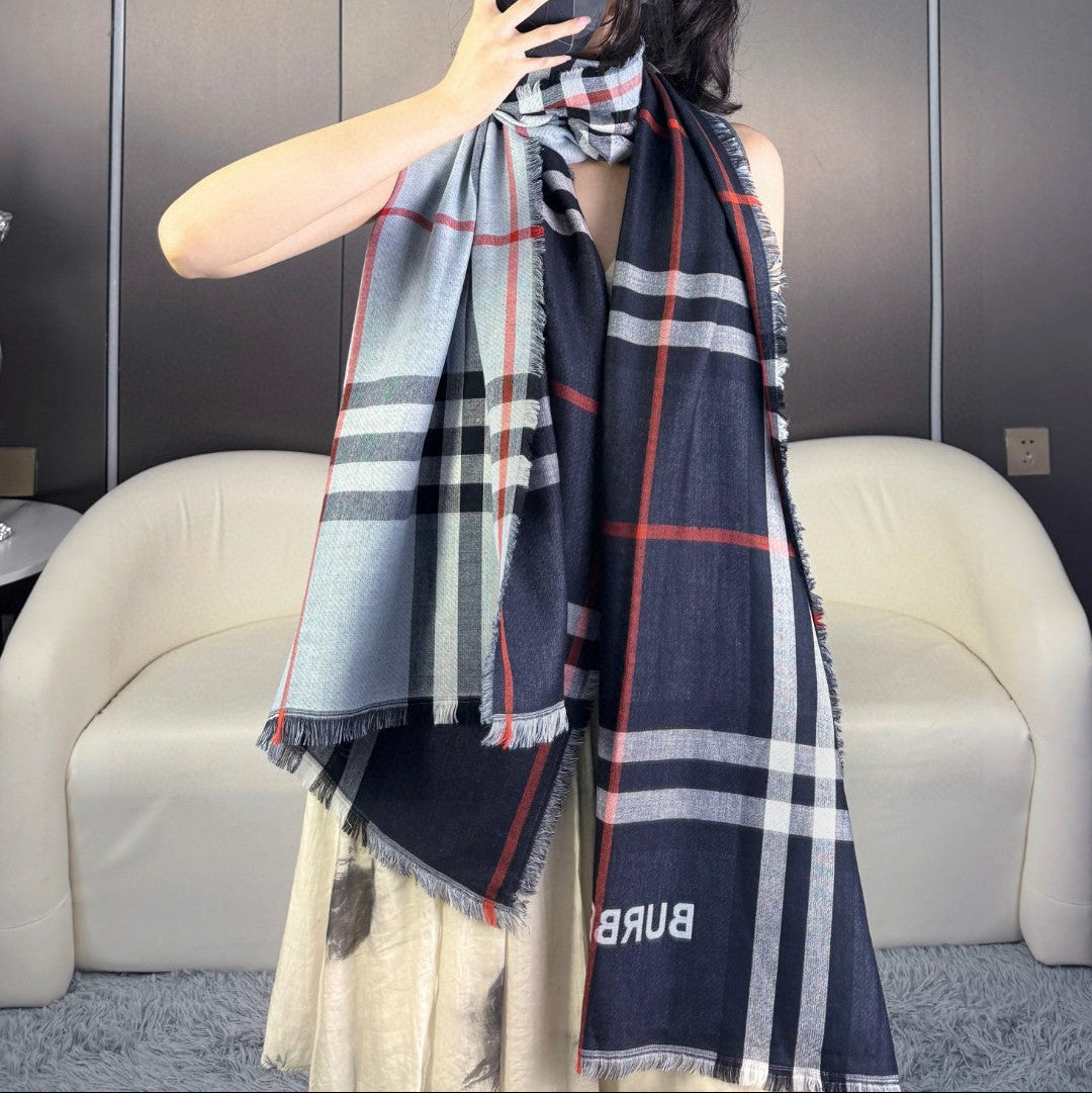 BURBERRY BBR SCARF 220 CM IN SILK CASHMERE 481241