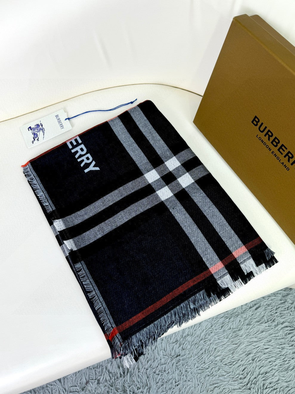 BURBERRY BBR SCARF 220 CM IN SILK CASHMERE 481241
