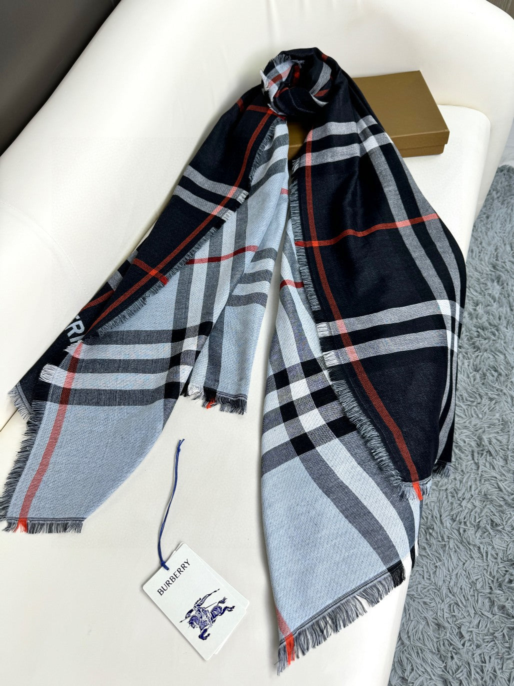 BURBERRY BBR SCARF 220 CM IN SILK CASHMERE 481241