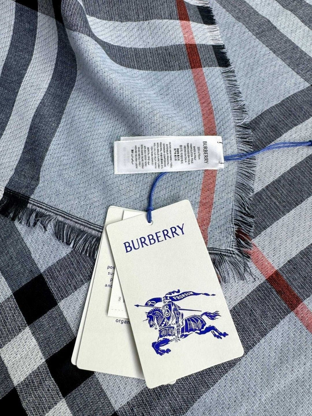 BURBERRY BBR SCARF 220 CM IN SILK CASHMERE 481241