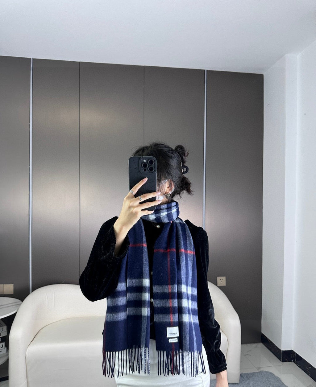 BURBERRY BBR SCARF 180 CM IN CASHMERE 543352