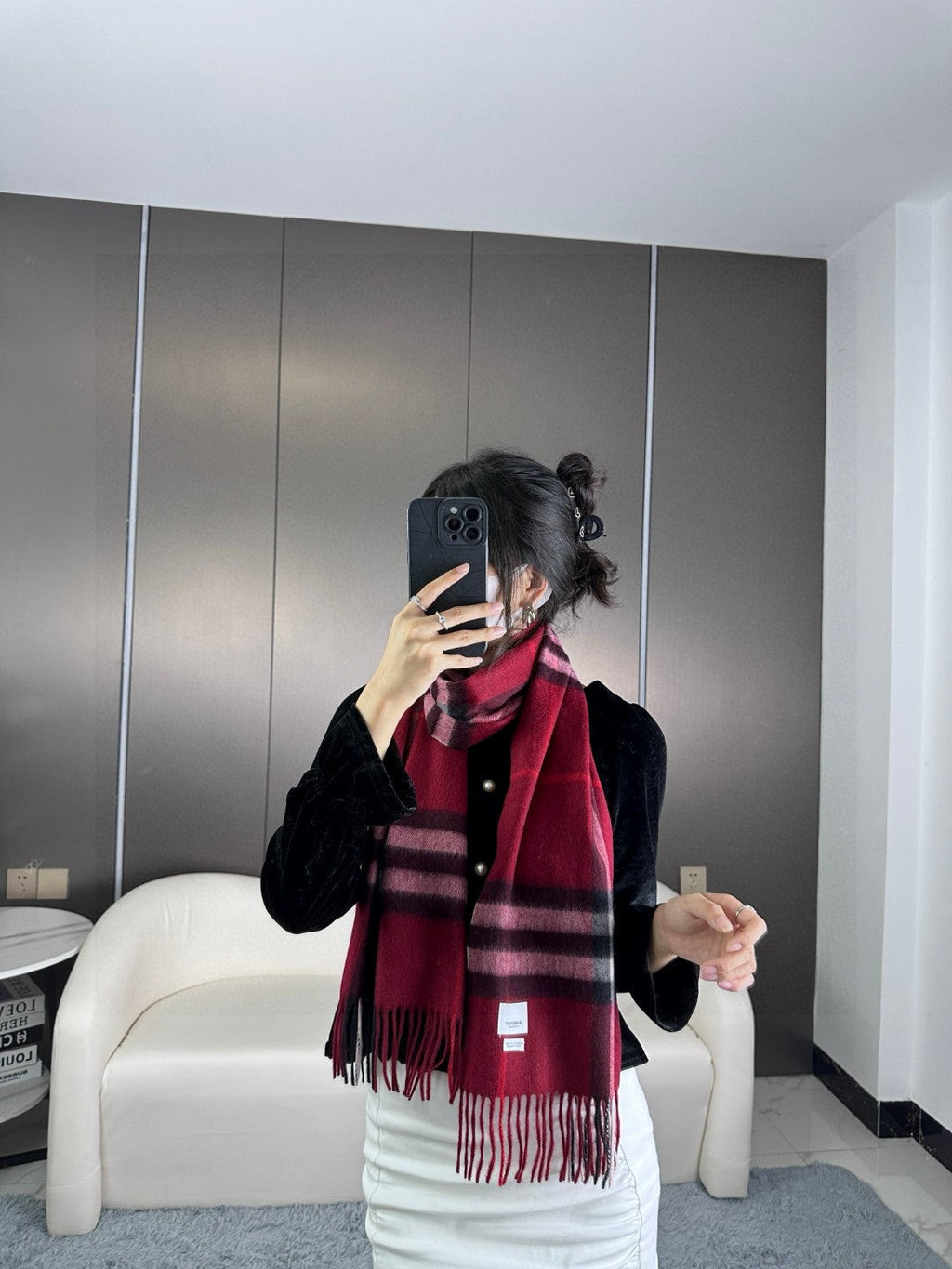 BURBERRY BBR SCARF 180 CM IN CASHMERE 543353