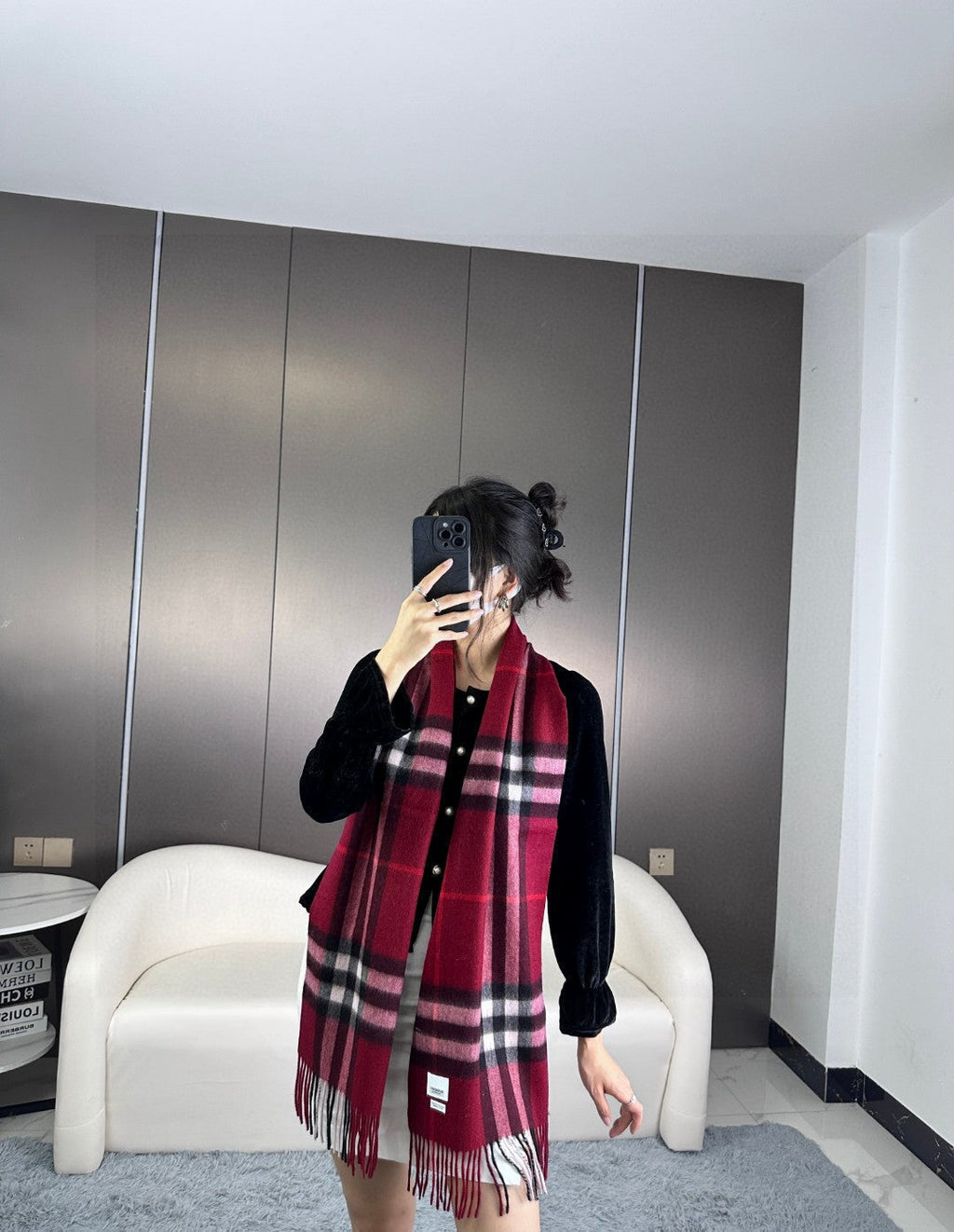 BURBERRY BBR SCARF 180 CM IN CASHMERE 543353