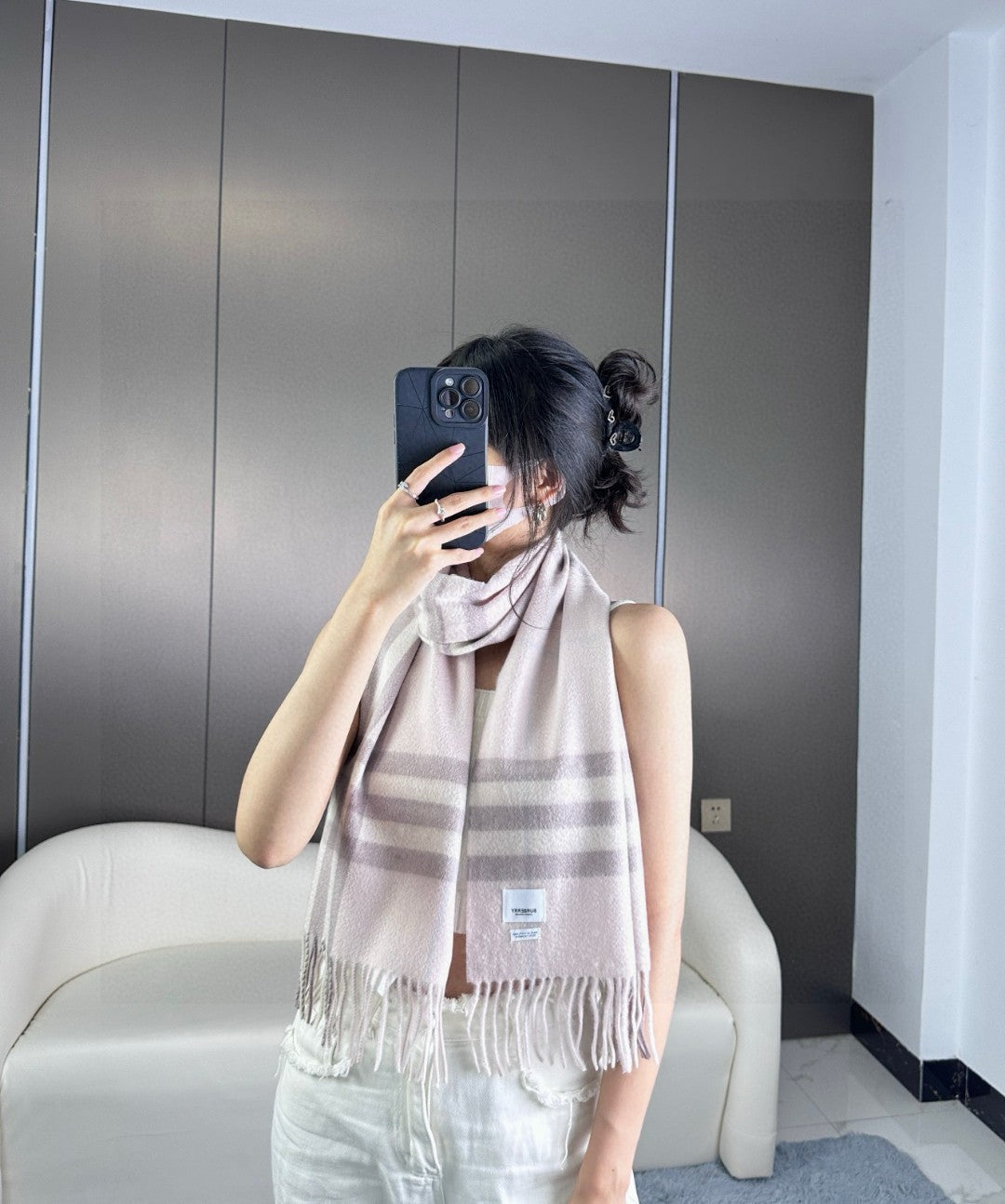 BURBERRY BBR SCARF 180 CM IN CASHMERE 543354