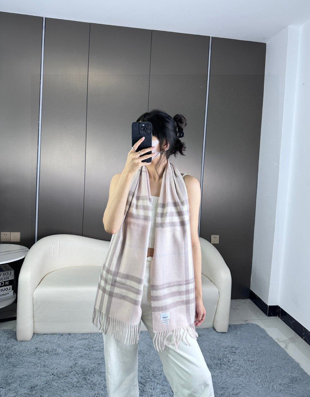 BURBERRY BBR SCARF 180 CM IN CASHMERE 543354