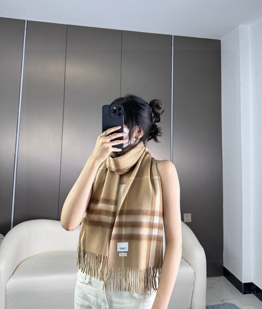 BURBERRY BBR SCARF 180 CM IN CASHMERE 543357