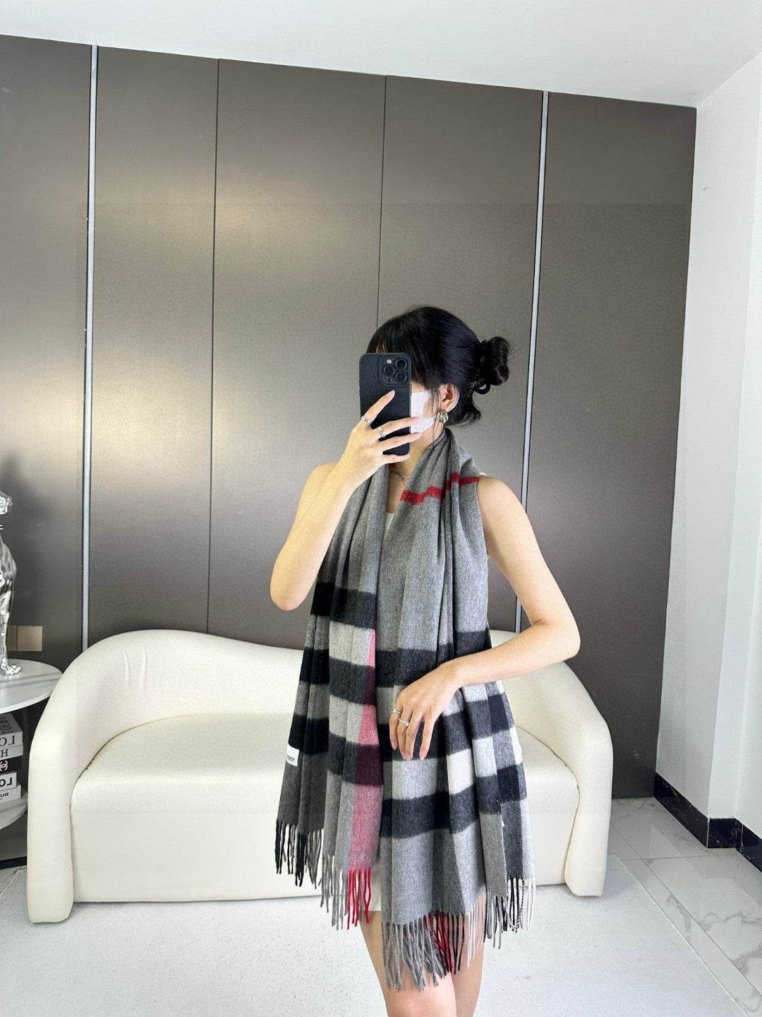 BURBERRY BBR SCARF 180 CM IN CASHMERE 576740