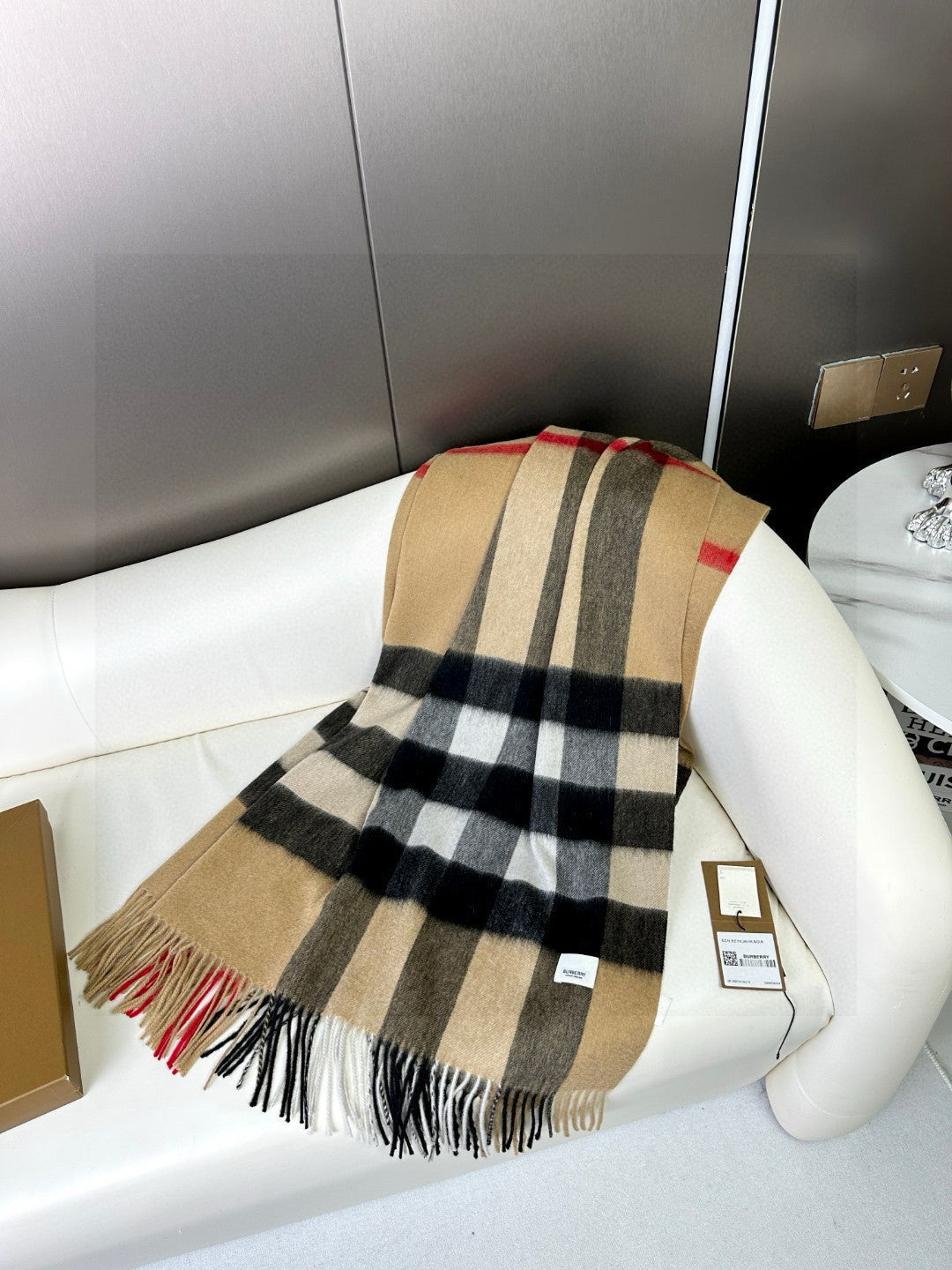 BURBERRY BBR SCARF 200 CM IN CASHMERE 726424