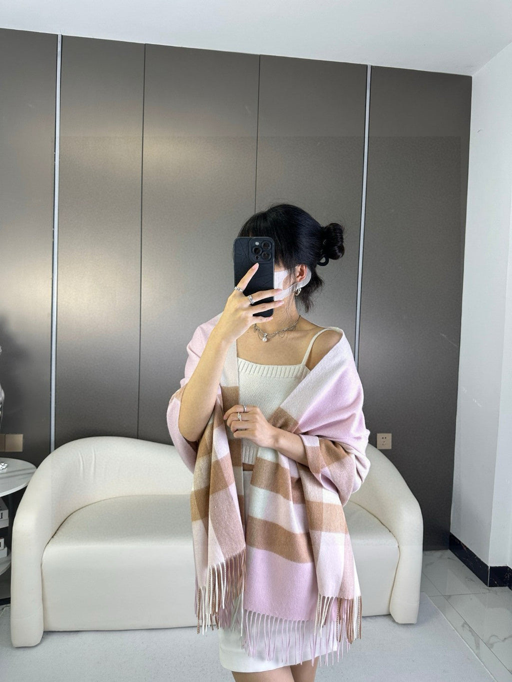 BURBERRY BBR SCARF 200 CM IN CASHMERE 726425