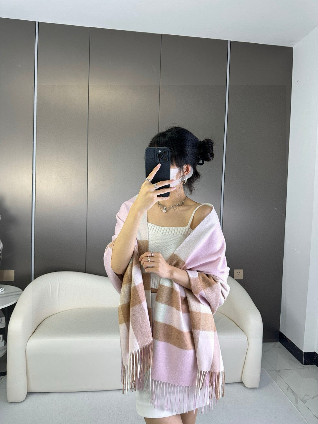 BURBERRY BBR SCARF 200 CM IN CASHMERE 726425