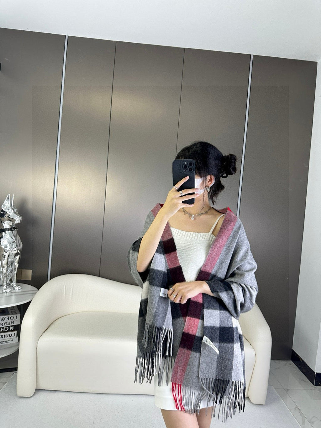 BURBERRY BBR SCARF 200 CM IN CASHMERE 726426