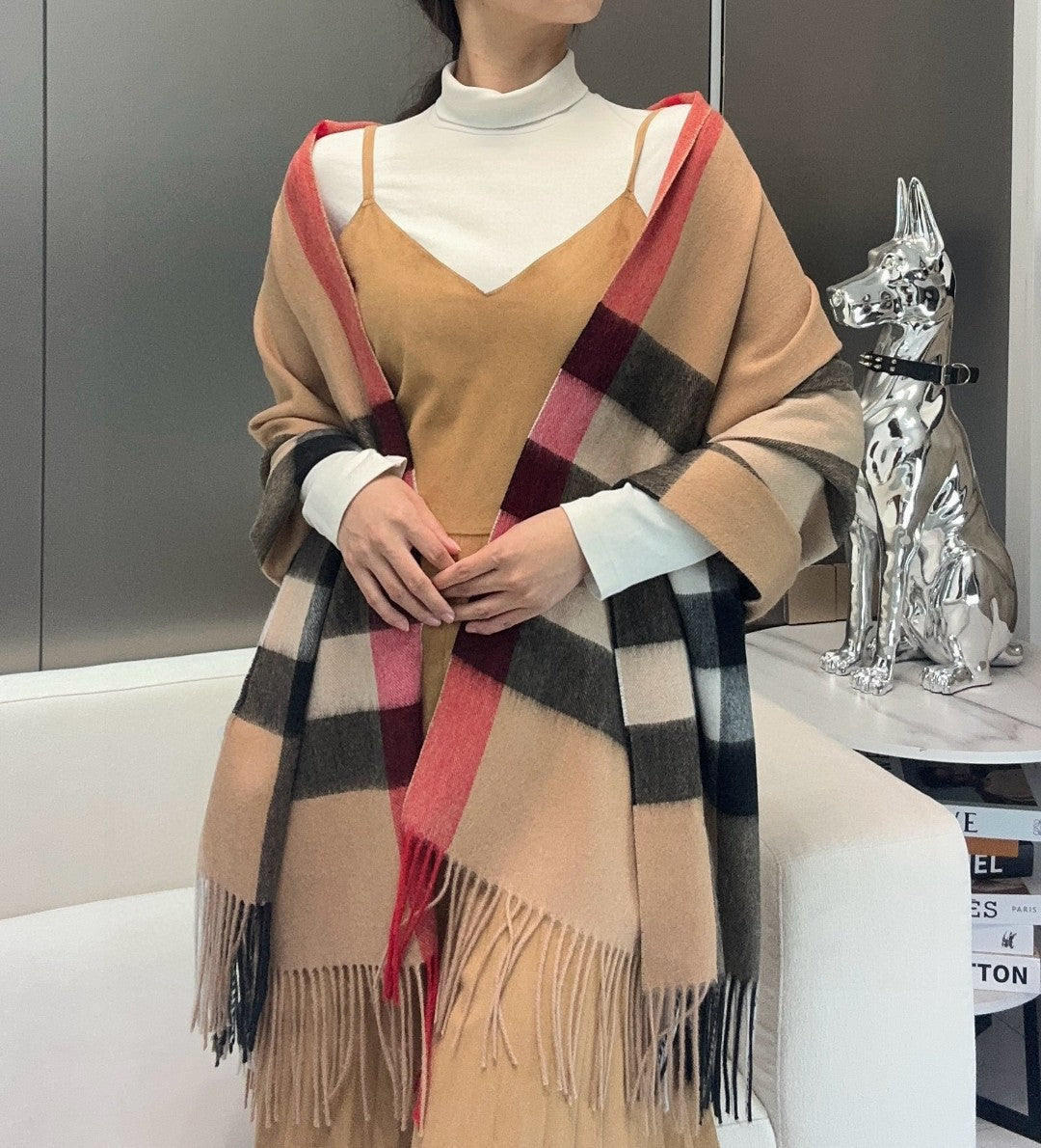 BURBERRY BBR SCARF 200 CM IN CASHMERE 674881