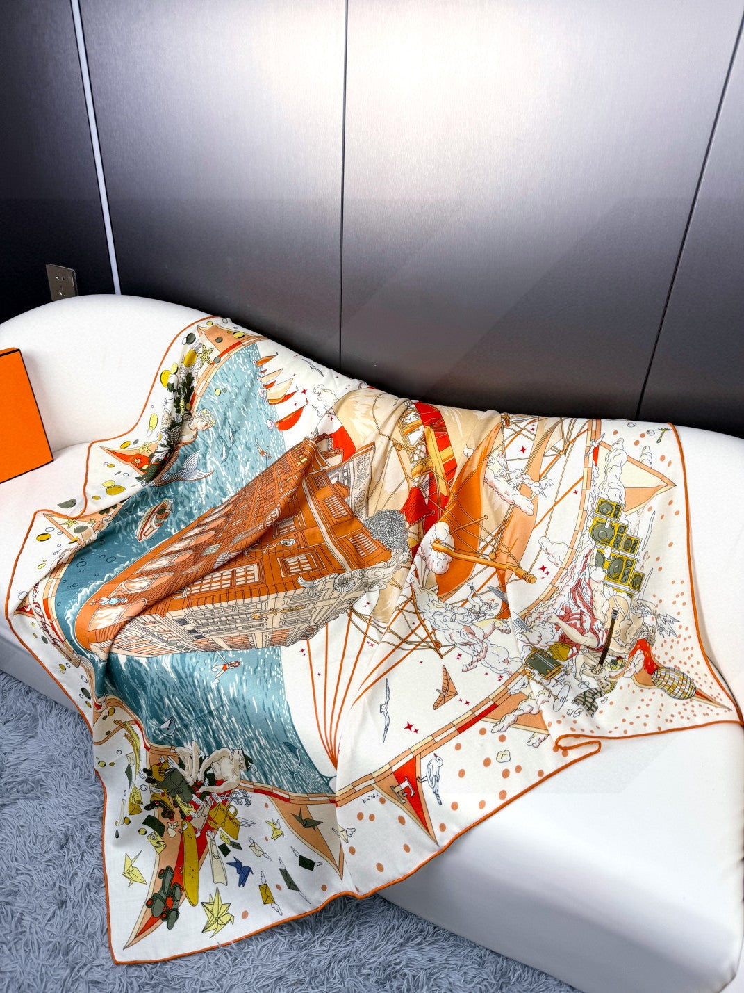 HERMES HERMES 25S SCARF 135 IN SILK AND CASERE 735831