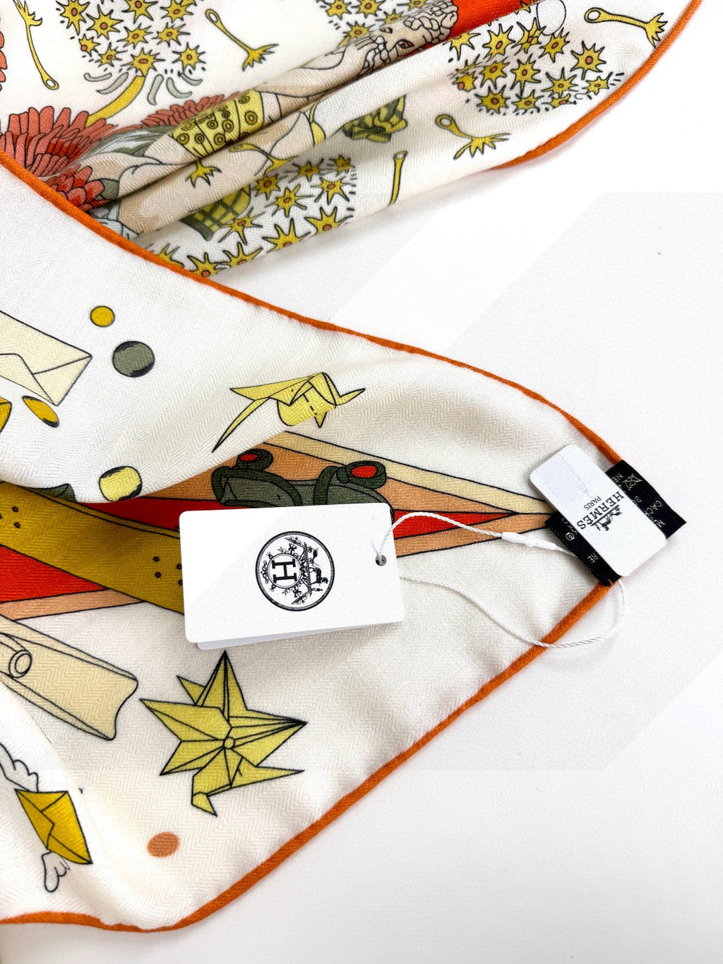HERMES HERMES 25S SCARF 135 IN SILK AND CASERE 735831