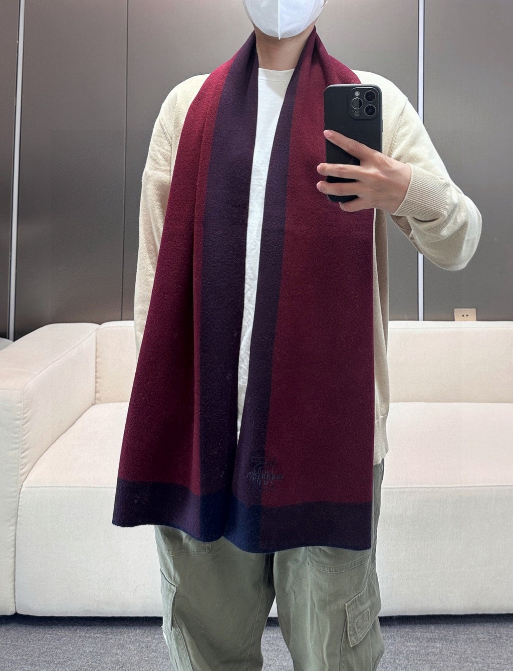BURBERRY BBR SCARF 180 CM IN CASHMERE 697637
