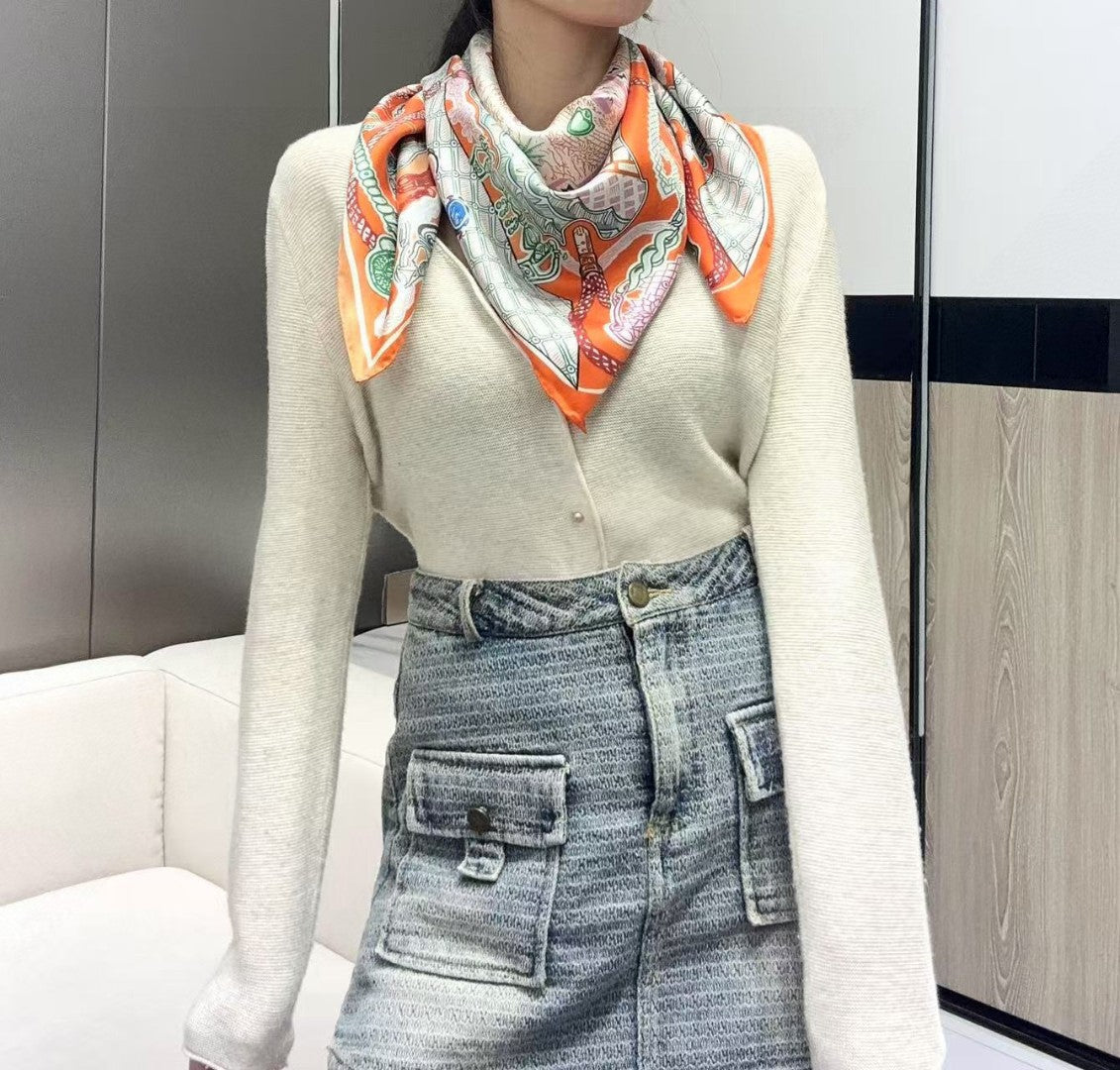 HERMES HERMES 25S SCARF 90 IN SILK 726441