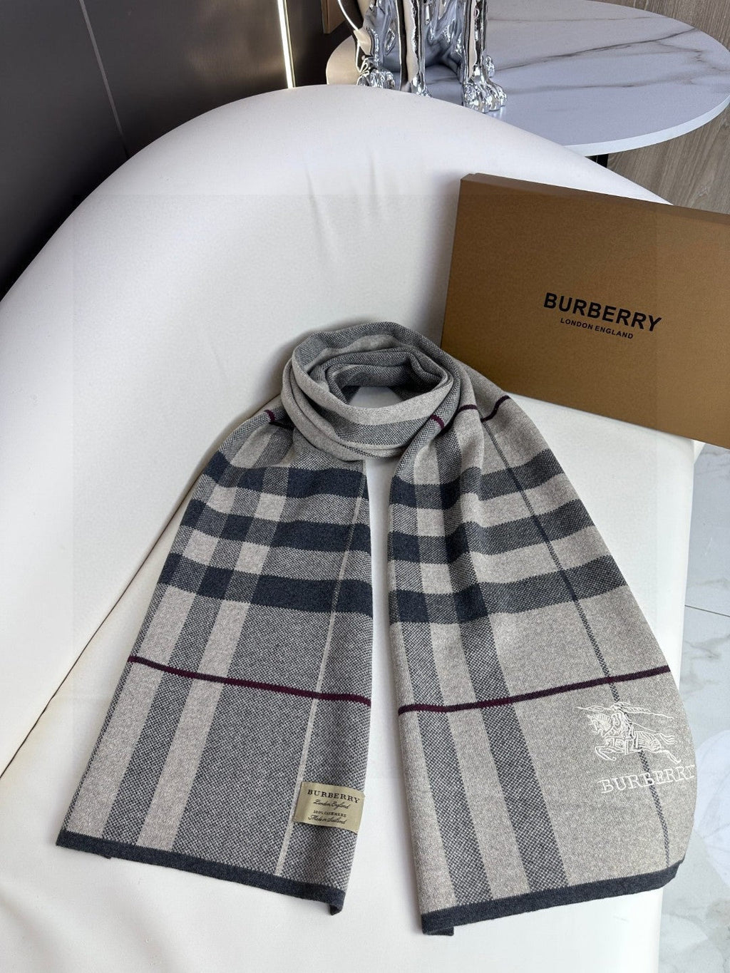 BURBERRY BBR SCARF 180 CM IN CASHMERE 730657