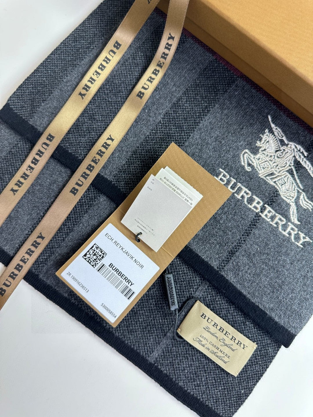 BURBERRY BBR SCARF 180 CM IN CASHMERE 730658