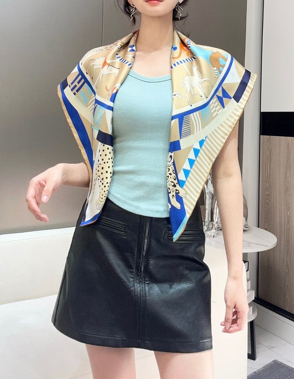 HERMES HERMES 25S SCARF 90 IN SILK 730645