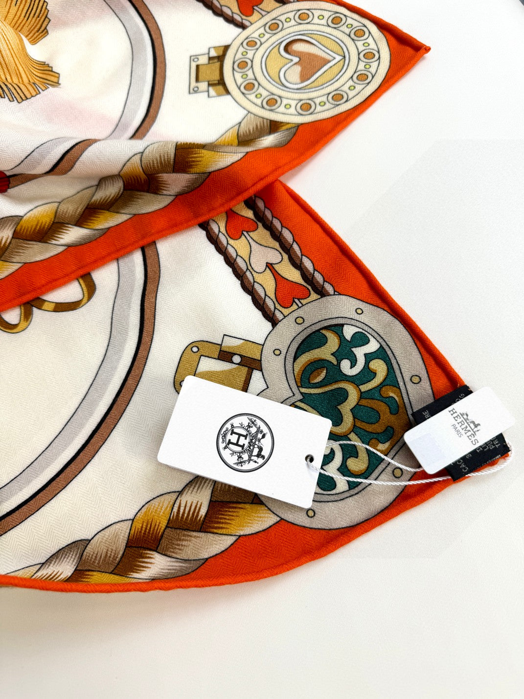 HERMES HERMES 25S SCARF 135 IN CASERE SILK 730647