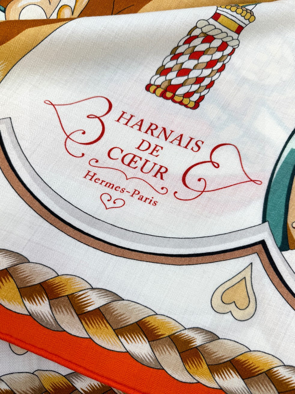 HERMES HERMES 25S SCARF 135 IN CASERE SILK 730647