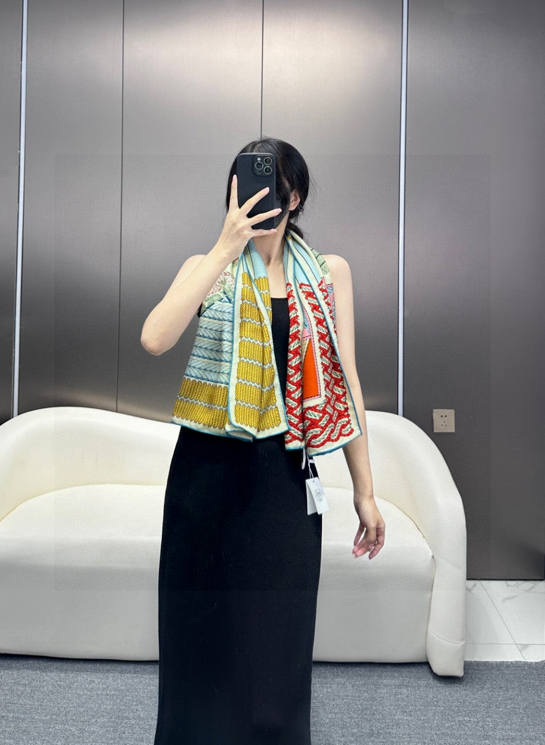 HERMES HERMES 25S SCARF 140 IN SILK 727338