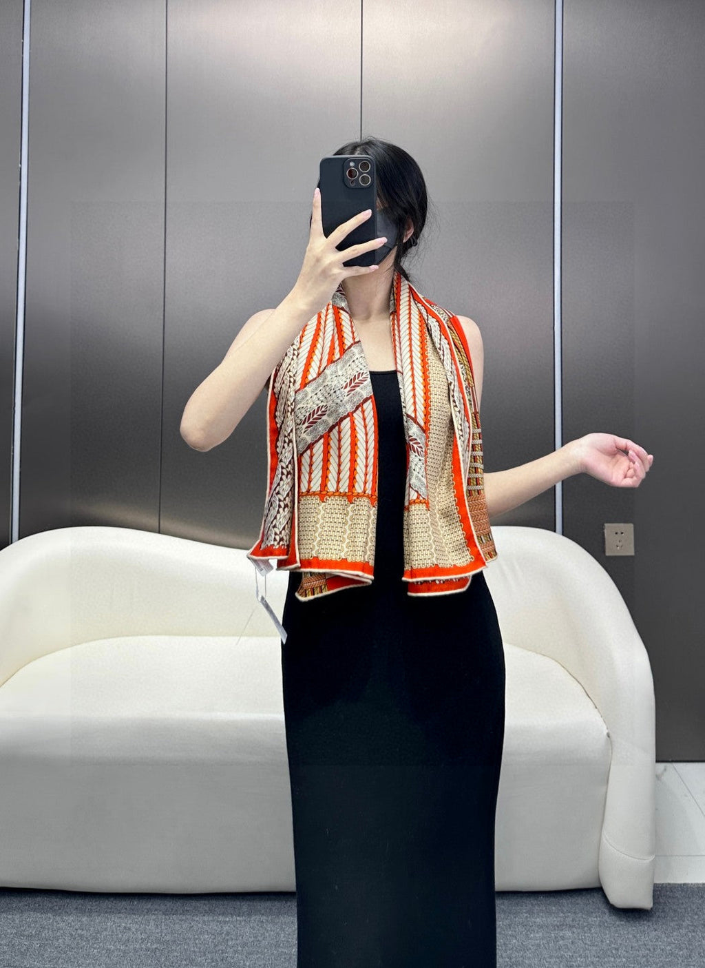 HERMES HERMES 25S SCARF 140 IN SILK 727339
