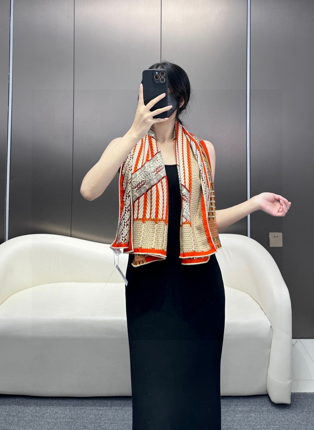 HERMES HERMES 25S SCARF 140 IN SILK 727339
