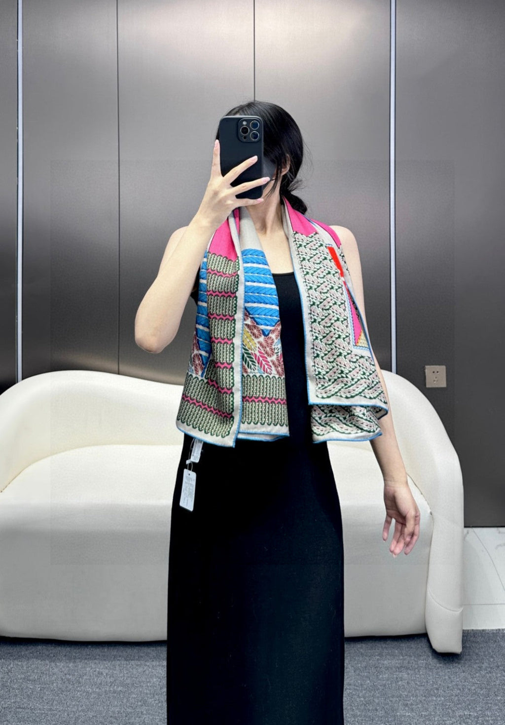 HERMES HERMES 25S SCARF 140 IN SILK 727341