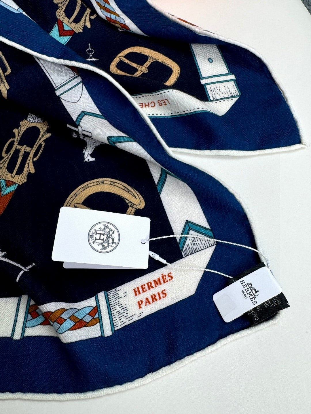 HERMES HERMES 25S SCARF 135 IN CASERE SILK 737309