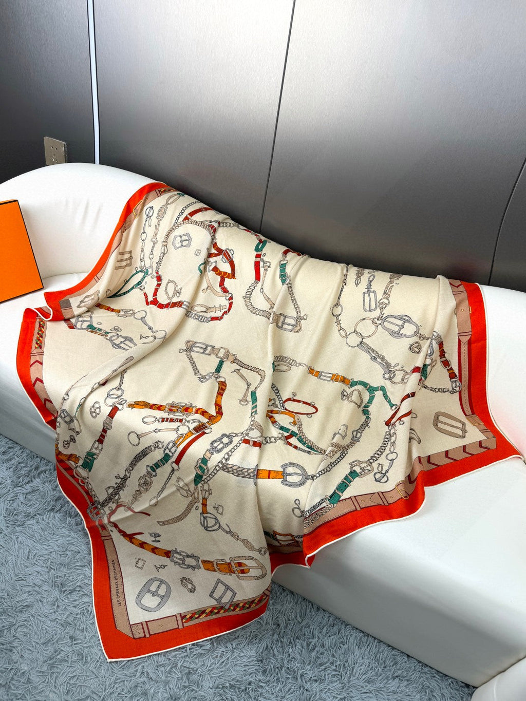 HERMES HERMES 25S SCARF 135 IN CASERE SILK 737310
