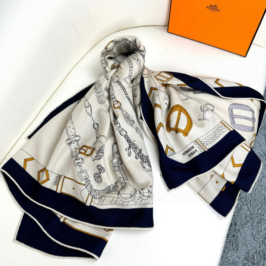 HERMES HERMES 25S SCARF 135 IN CASERE SILK 737311