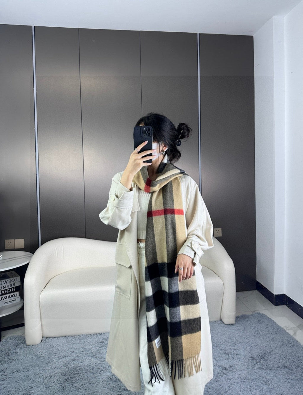 BURBERRY BBR SCARF 180 CM IN CASHMERE 732149