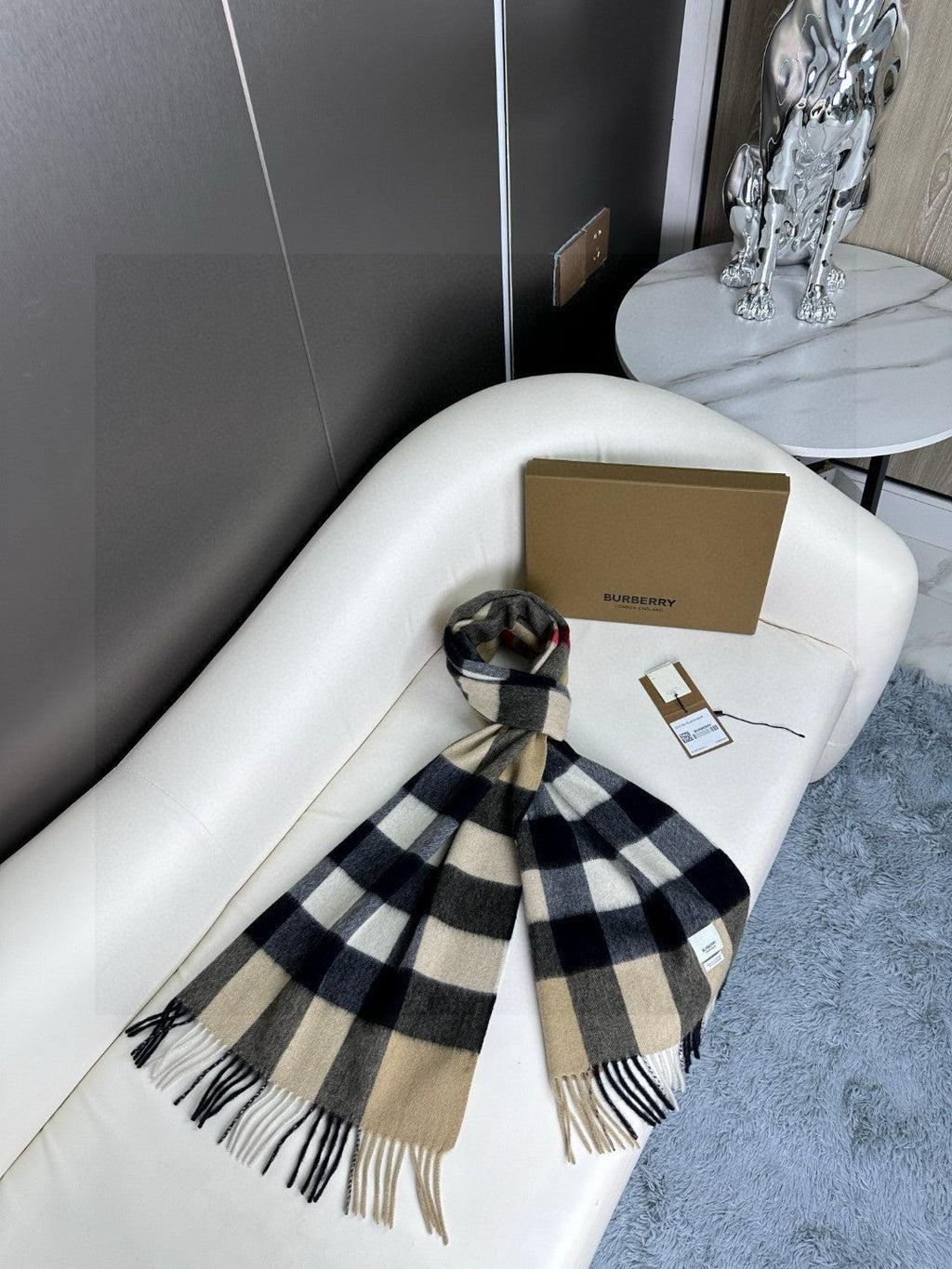 BURBERRY BBR SCARF 180 CM IN CASHMERE 732149